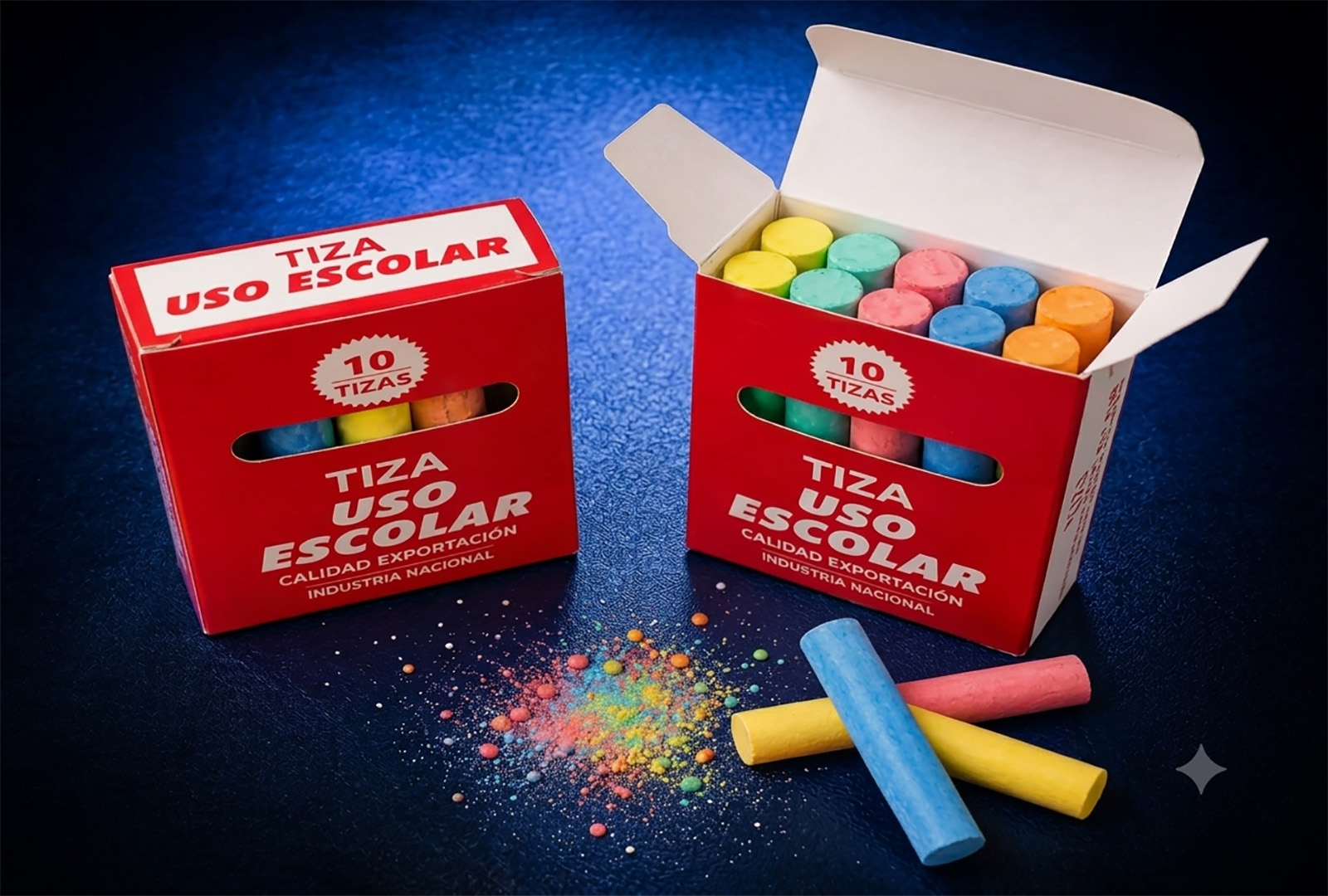 tiza por 10 unidades redondas color