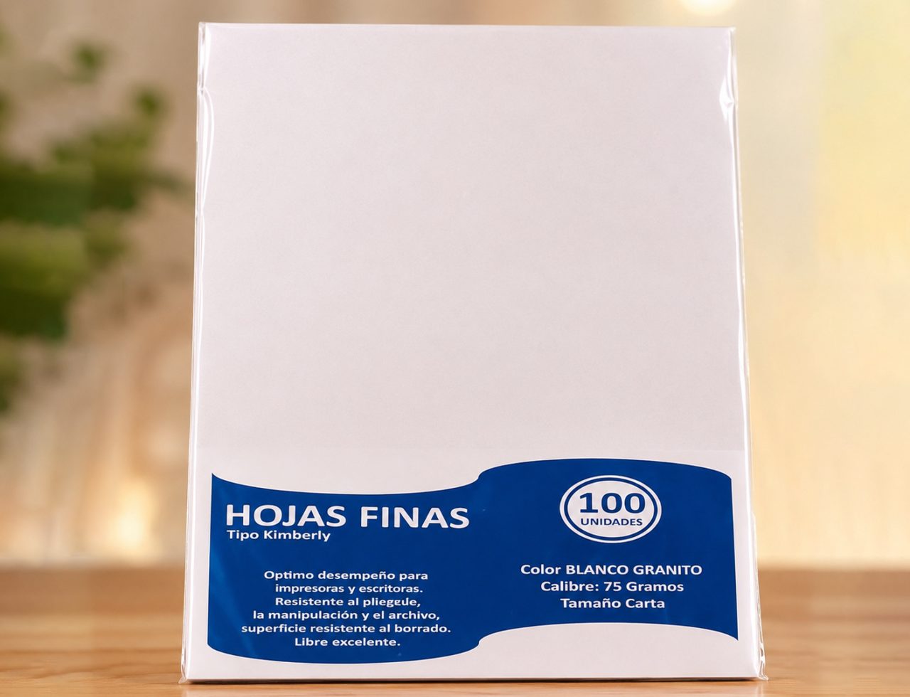 Home Hojas Finas Tipo Kimberly 75 gr x 100 unds.