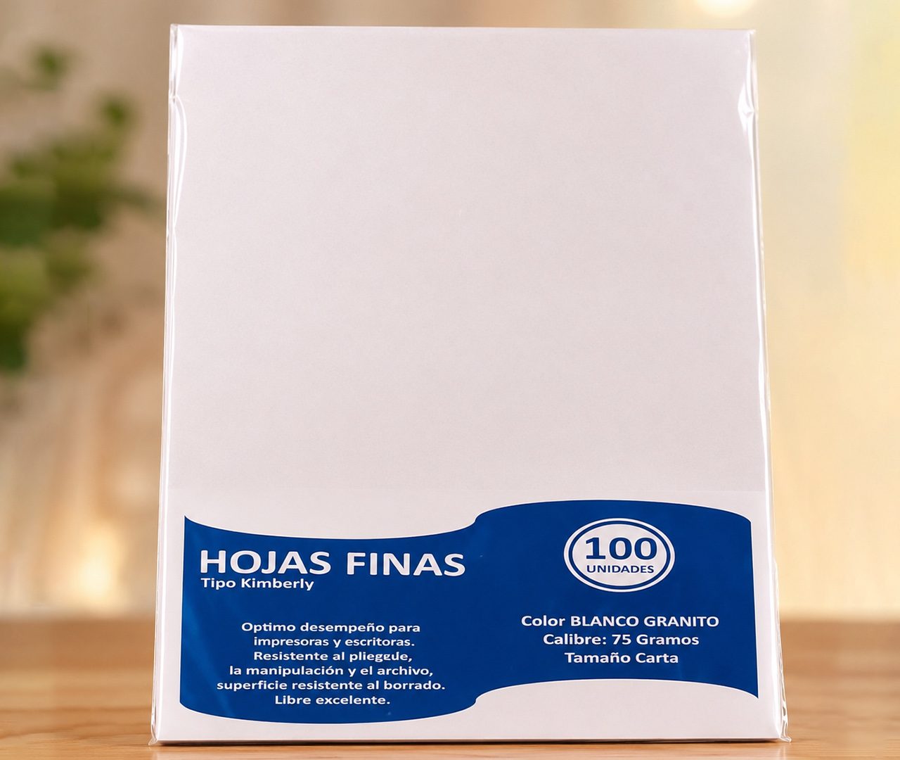 Home Hojas Finas Tipo Kimberly 75 gr x 100 unds.