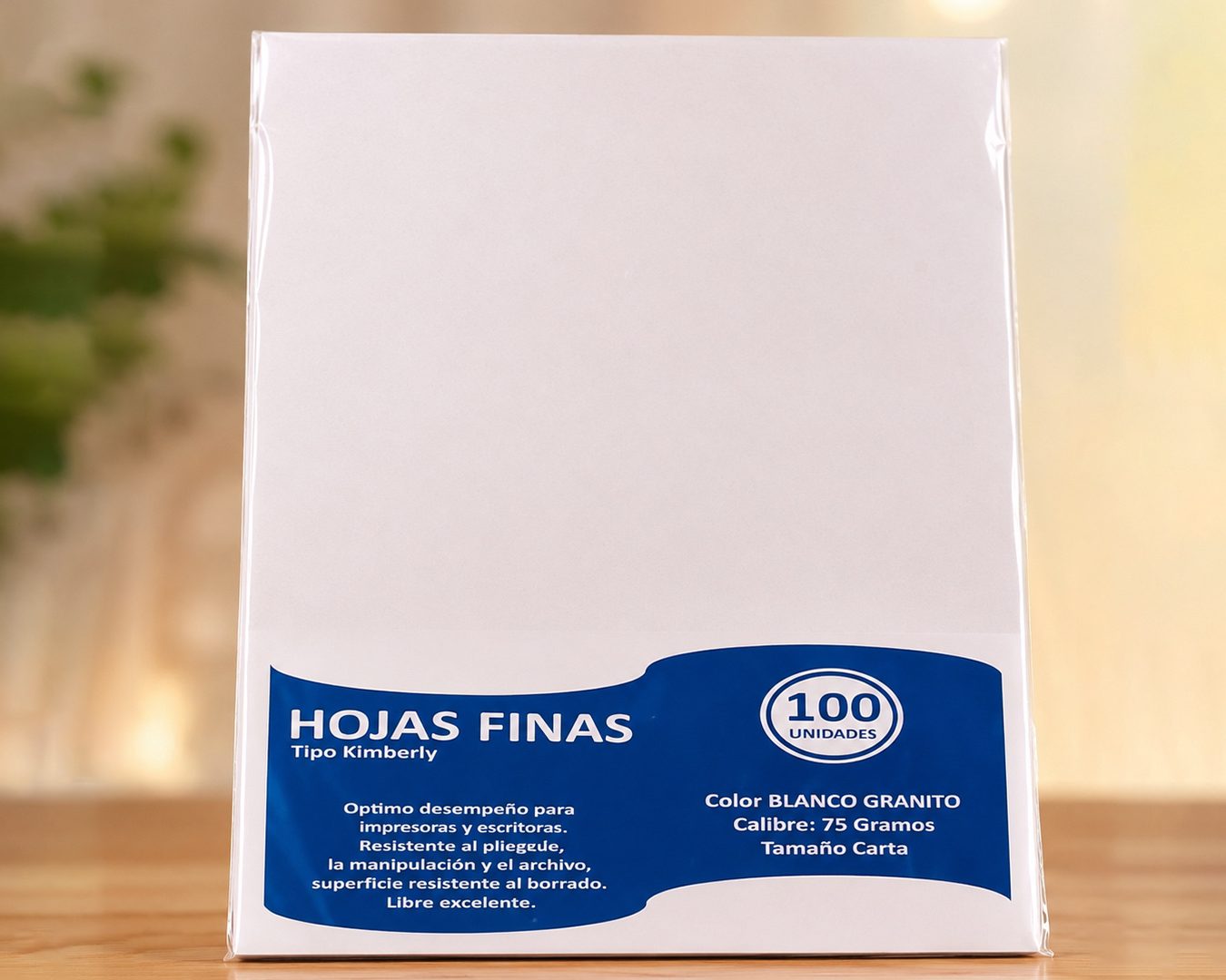 Home Hojas Finas Tipo Kimberly 75 gr x 100 unds.